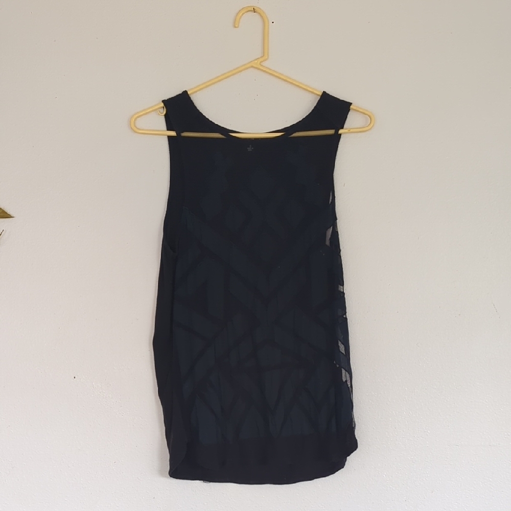 Lucky Brand Black Mesh Detail Top
